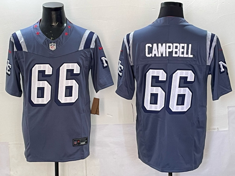 Men's New England Patriots #66 Will Campbell 2025 “Rivalries” Stitched Football Jerse Men's New England Patriots #66 Will Campbell 2025 “Rivalries” Stitched Football Jerse